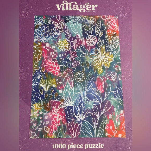 2 puzzle set - Floral Art 1000 Piece Puzzle and “Round Trees” 500 Piece - Picture 4 of 4
